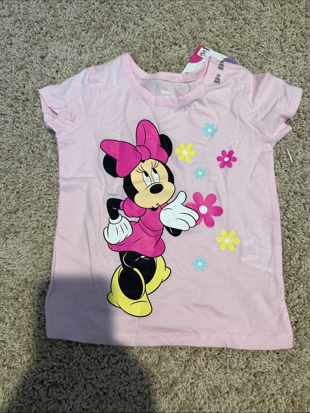Disney Pink Minnie Mouse Floral Graphic Tee